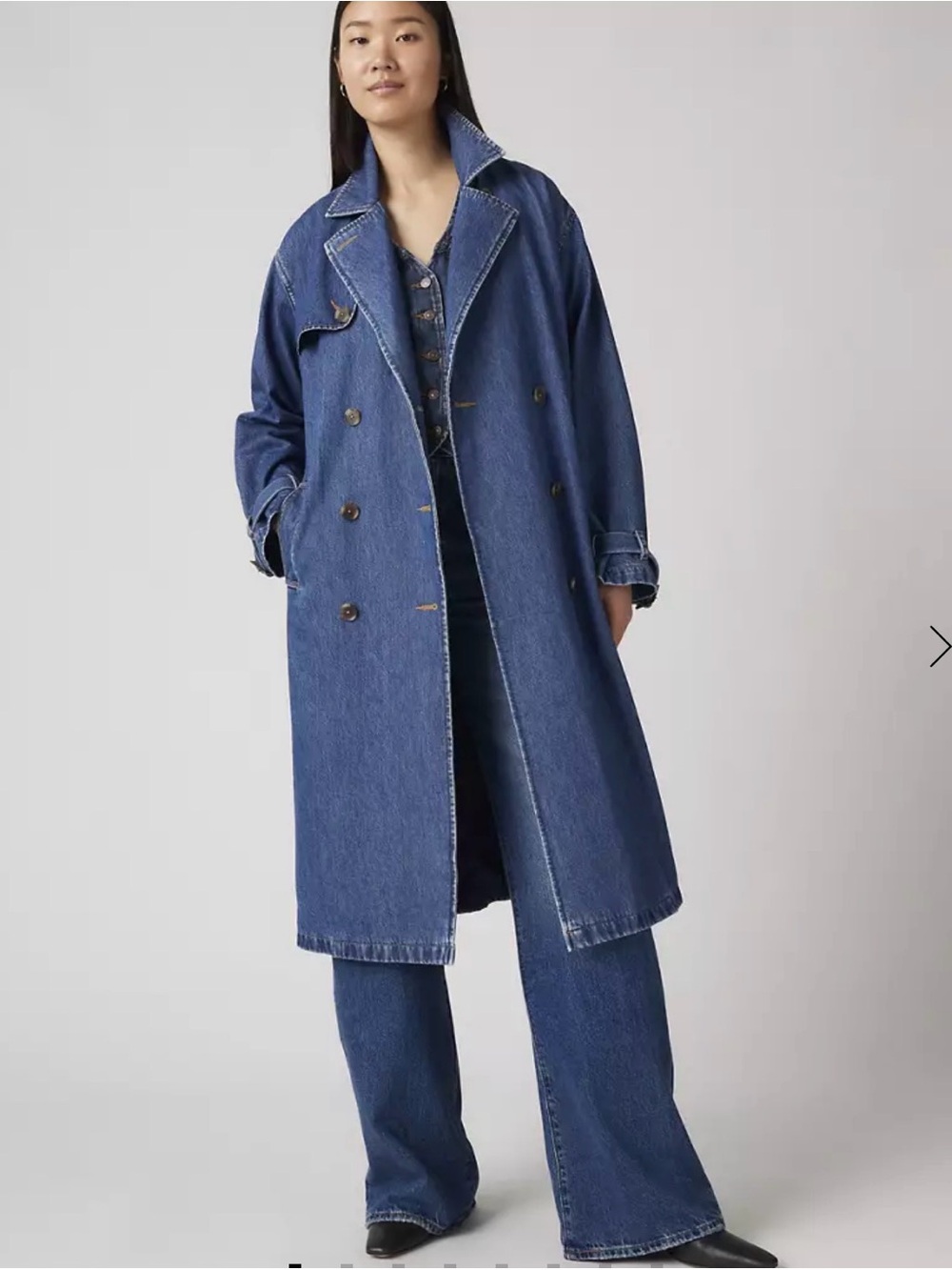 Levi's Blue Denim Trench Coat